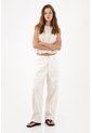 Tennis Pantalón Wide Leg Con Textura En Relieve En Algodón Marfil Para Mujer de Tennis