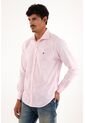 Camisa Rosada Manga Larga Con Diseño A Rayas Para Hombre de Tennis