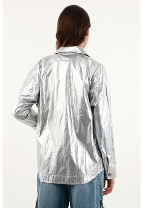 Camichaqueta Con Efecto Metalizado Para Mujer