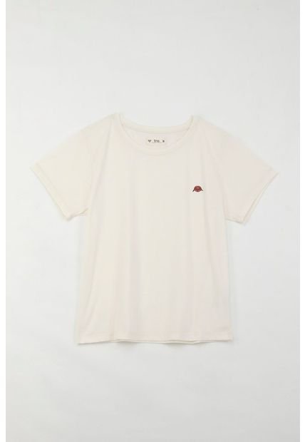 Camiseta Básica Estampada Crudo Para Mujer