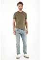 Tennis Jean Recto Con Arrugas 3D Azul Claro Para Hombre de Tennis