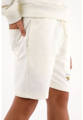 Bermuda Crudo Con Pretina Enresortada Y Estampado De Tigre Para Niño