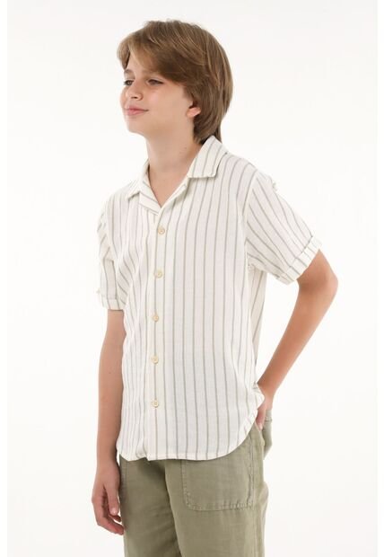 Camisa Con Diseño A Rayas Verde Para Niño