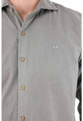 Tennis Camisa Manga Larga Gris De Silueta Ajustada Para Hombre