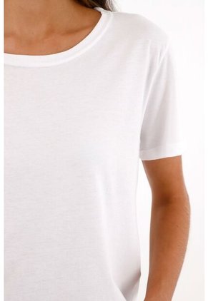 Tennis Camiseta Blanca Cuello Redondo Para Mujer