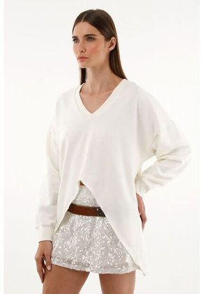 Buzo Cuello En V Con Aberturas Para Mujer