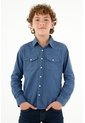 Camisa Azul Manga Larga Para Niño de Tennis