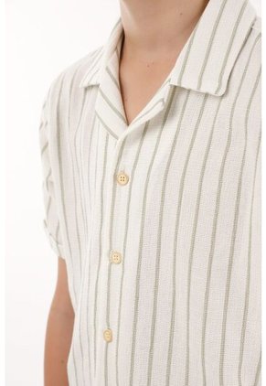 Camisa Con Diseño A Rayas Verde Para Niño