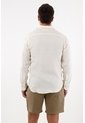 Tennis Camisa En 100% Lino Manga Larga Crudo Con Detalle Fruncido Para Hombre de Tennis