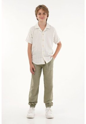 Camisa Con Diseño A Rayas Verde Para Niño