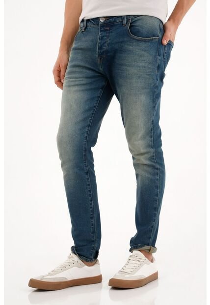 Tennis Jean Skinny Cinco Bolsillos Azul Para Hombre