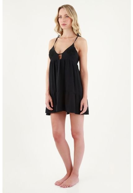 Vestido  Corto Negro Para Mujer