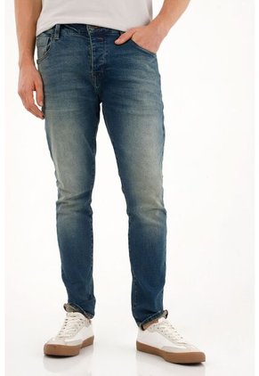 Tennis Jean Skinny Cinco Bolsillos Azul Para Hombre