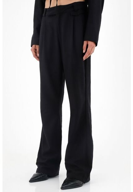 Tennis Pantalón Negro Bota Recta Para Mujer