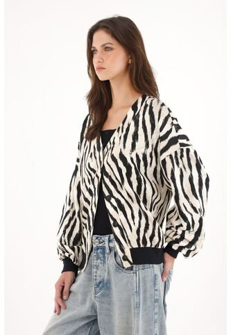 Tennis Buzo Con Estampado Animal Print De Botones Para Mujer Tennis