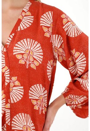 Vestido Manga Larga Estampado Para Mujer