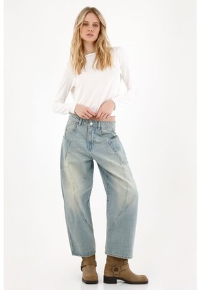 Camiseta En Tejido Liviano Con Escote En Espalda Crudo Para Mujer