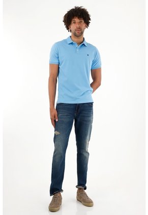 Tennis Polo Azul Licrada Para Hombre