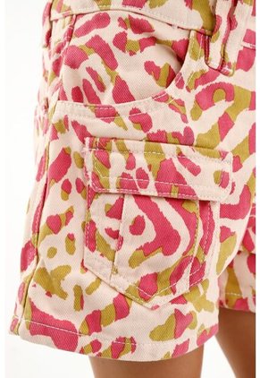Short Con Estampado Animal Print Para Niña
