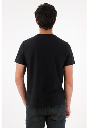 Tennis Camiseta Básica Con Raqueta Negra Para Hombre