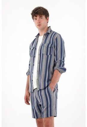 Bermuda Clásica De Diseño A Rayas Para Hombre