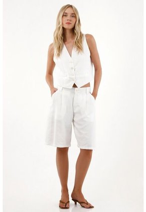 Tennis Bermuda Con Diseño De Prenses Crudo Para Mujer