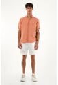Tennis Camisa Manga Corta 100% Lino Naranja Para Hombre de Tennis
