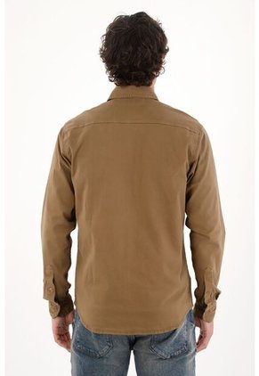 Tennis Camisa En Dril Con Bolsillos Verde Para Hombre