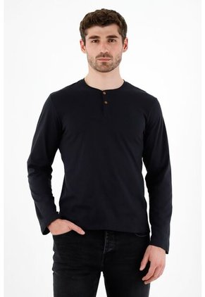 Camiseta Negra Manga Larga Para Hombre