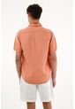 Tennis Camisa Manga Corta 100% Lino Naranja Para Hombre de Tennis