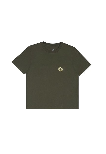Camiseta Básica Estampada Verde Para Niño