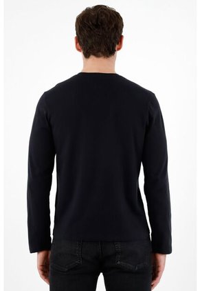 Camiseta Negra Manga Larga Para Hombre