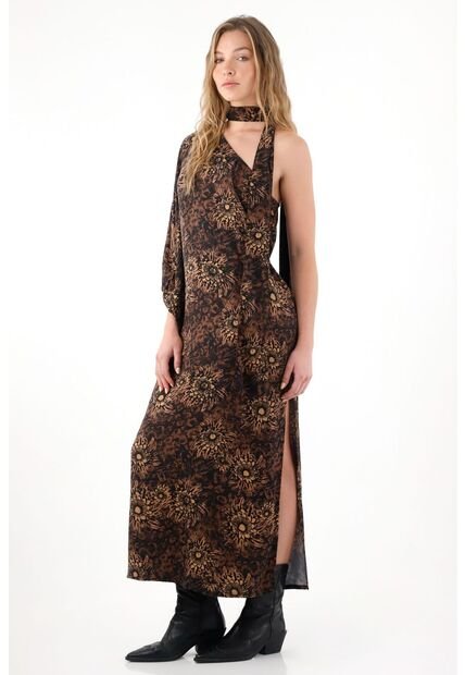 Tennis Vestido Largo Amplio Con Estampado De Flores Para Mujer