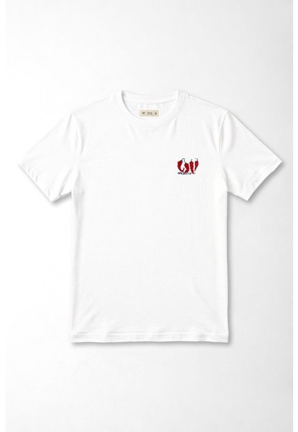 Tennis Camiseta Gráfica Fit Clásico Con Chiles De Algodón Blanco Para Mujer