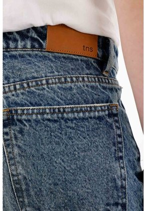 Tennis Jean Recto De Tiro Alto Azul Para Mujer