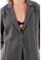 Tennis Abrigo Tipo Blazer Con Apliques De Brillo Gris Para Mujer de Tennis