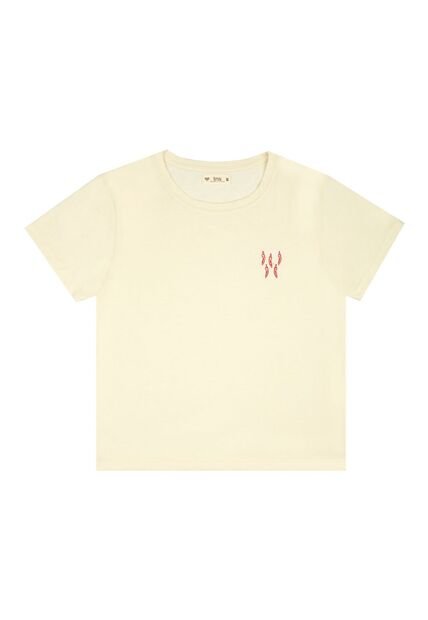 Tennis Camiseta Crudo Con Bordado Decorativo Para Mujer