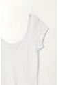 Tennis Camiseta En Rib Ajustada Blanca Para Mujer de Tennis