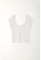 Tennis Camiseta En Rib Ajustada Blanca Para Mujer de Tennis