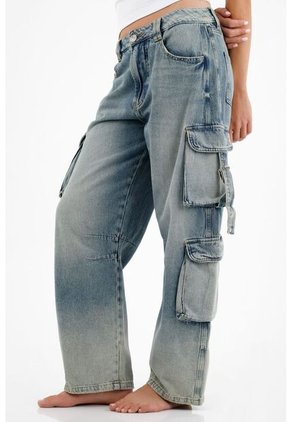 Jean Azul Tipo Gareto Para Mujer