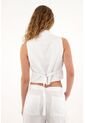 Tennis Chaleco Blanco En 100% Lino Para Mujer de Tennis