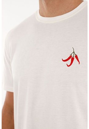 Tennis Camiseta Con Estampado En Espalda Crudo Para Hombre