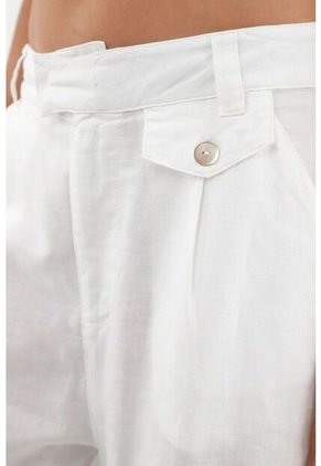 Pantalón Blanco En Lino Para Mujer