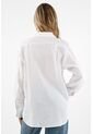 Tennis Camisa 100% Lino Manga Larga Blanca Para Mujer de Tennis