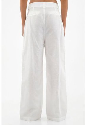 Pantalón Blanco En Lino Para Mujer