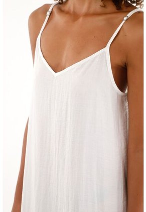 Tennis Vestido Crudo Largo De Tiras Graduales Para Mujer