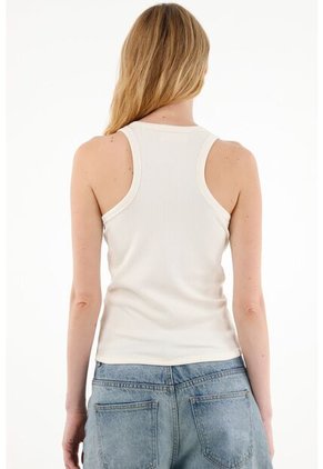 Tennis Camiseta Crudo Con Diseño En Croche En Copas Para Mujer