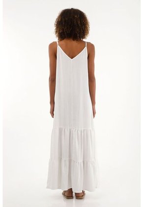 Tennis Vestido Crudo Largo De Tiras Graduales Para Mujer