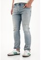Tennis Jean Nudy Con Desgastes Localizados Azul De Ajuste Relajado Para Hombre Con Detalle único de Tennis