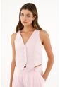 Chaleco Con Bolsillos De Ribete Decorativos Para Mujer de Tennis